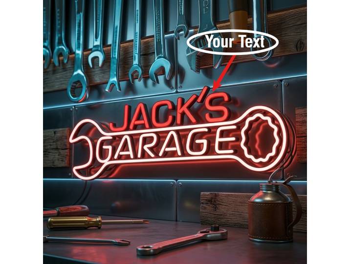 Enseignes néon personnalisées pour garage, éclairage LED, décoration murale pour homme, atelier, enseigne pour voiture, cadeau unique pour papa, mari, passionné de voitures