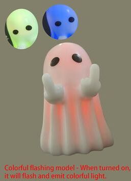 Combo Retail Shop Cute White Ghost Party Decoration, Product Festival Ornament, Study Desk Gift For Guests, Courtyard Small Ornament colored Light
