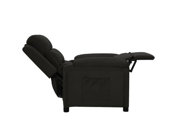 Confortable Fauteuil inclinable Chaise-sofa pour relax Noir Tissu__27052