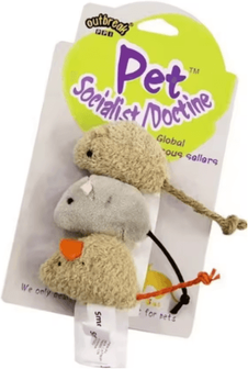 Inspire Picks 3 Piece Plush Mouse Cat Toy Set For Interactive Play And Hunting Fun 3pcs