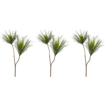 Winterliche Kunstpflanze CREATIV GREEN "Weihnachtsdeko", grün, B:15cm H:76cm T:15cm, Kunststoff, Kunstpflanzen, Zweig benadelt, 3er-Set
