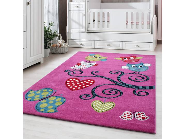 Kinderteppich Kids Eulen 80 x 150cm Violett