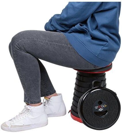 Hocker WEDO "SITTOGO NXT Kunststoff", schwarz, B:26,2cm H:42cm T:26,2cm, Hocker, Hocker, Outdoor-Teleskophocker aus der Schublade schwarz B/H/T: 26,2cm x 42cm x 26,2cm