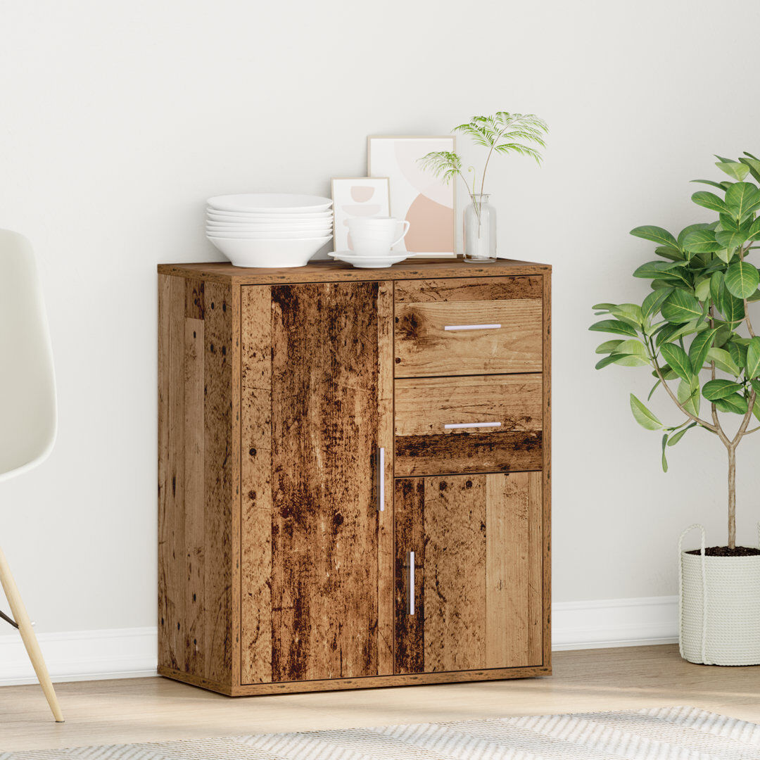 George Oliver 60cm Sideboard Old Wood 70cm H X 60cm W X 31cm D