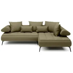 Ecksofa Seledo Stoff Grün Olive