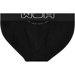 WOH Herren Tanga-Slip - Sexy Fun, Baumwol-Mix, Eingriff, einfarbig Schwarz / M