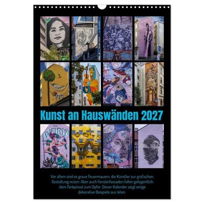 Kunst an Hauswänden (Wandkalender 2027 DIN A3 hoch), CALVENDO Monatskalender