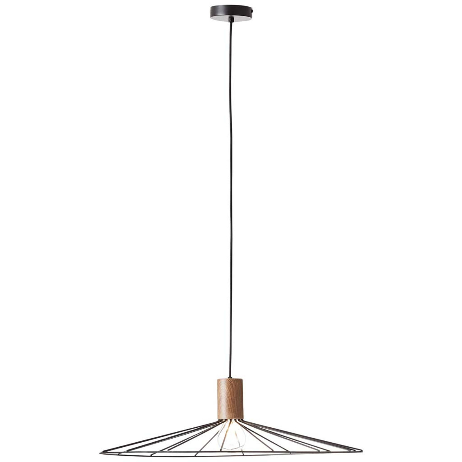 Brilliant Manama hanglamp, hout, donker/zwart, mat, led