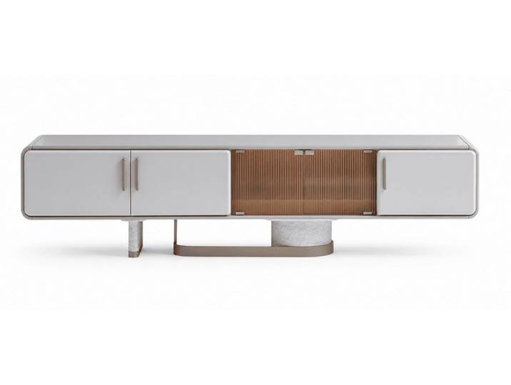 JVmoebel Lowboard Weißer niedriger TV-Schrank TV-Kommode moderner Stil niedrige Kommode, Made in Europa