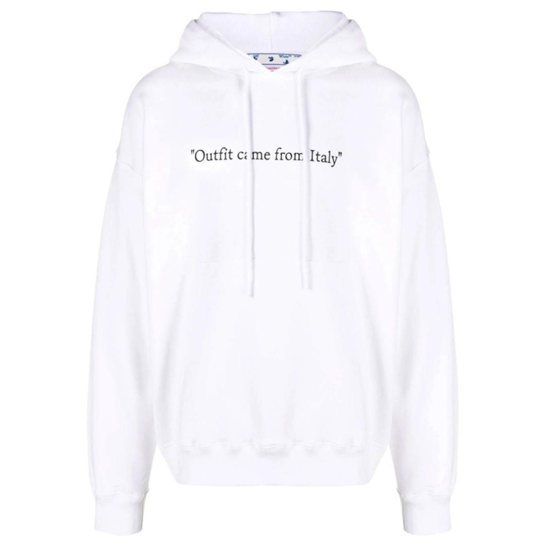 Off-White uit Italië Design witte skate fit hoodie