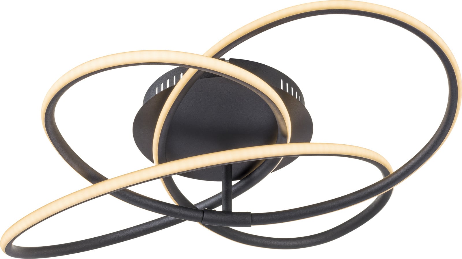 Globo Lighting Panda LED-plafondlamp zwart Ø 60cm