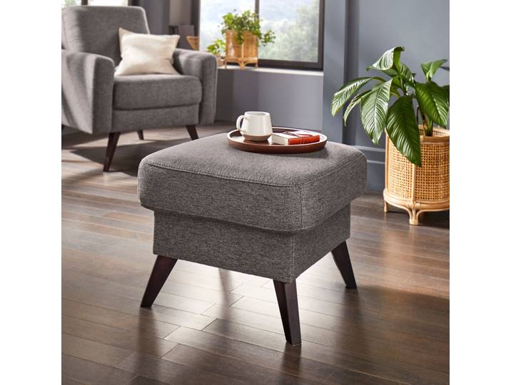Hocker EXXPO - SOFA FASHION Samso , grau (grau melange), B:57cm H:47cm T:57cm, Hocker, Hocker