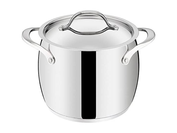 Lagostina Orchestra Marmite avec Couvercle et Deux Poignées en Acier Inoxydable 18/10 Ø 20 cm\, Fond Lagotherm 3 Couches\, Effet Miroir Extérieur et Intérieur Satiné\, pour Toutes les Sources de Chaleur