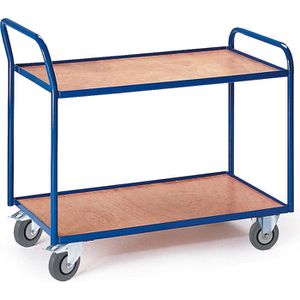 Rollcart Tischwagen 08-7426, aus Metall & Holz, mit 2 Etagen, Tragkraft 300kg, 990 x 590mm