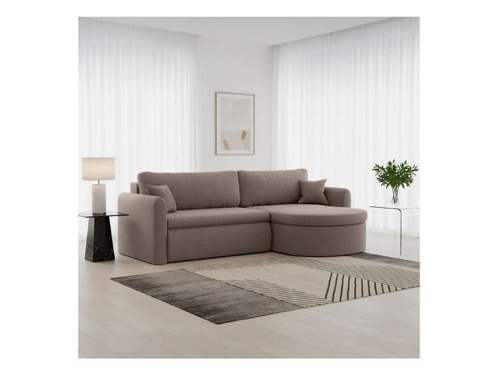Fun Möbel Ecksofa Ecksofa Schlafsofa FUN HERNAN, Rundumbezug, inkl. Bettkasten und 2 x Zierkissen