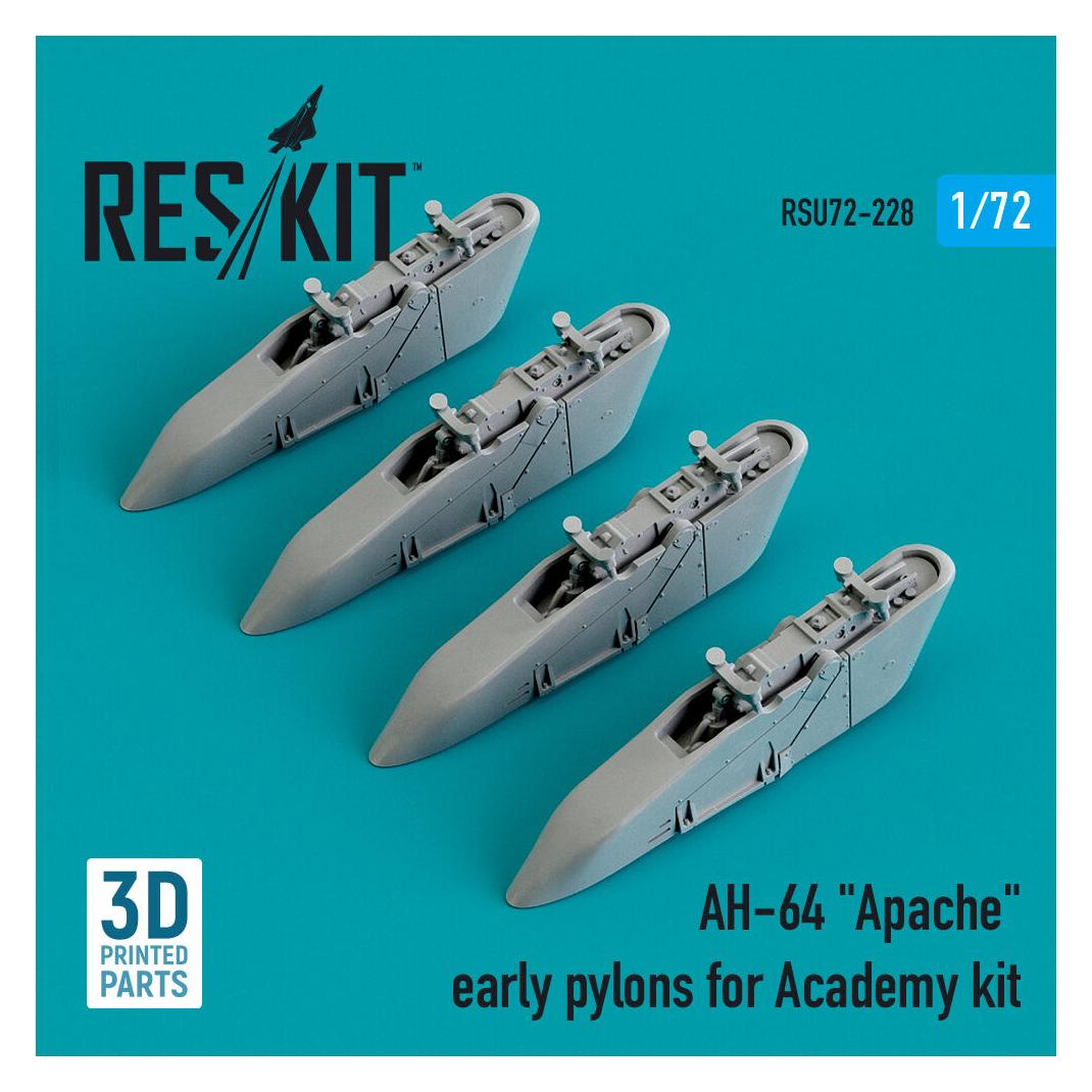 ResKit AH-64 Apache early pylons for Academy kit (3D Printed) (RSU72-0228)