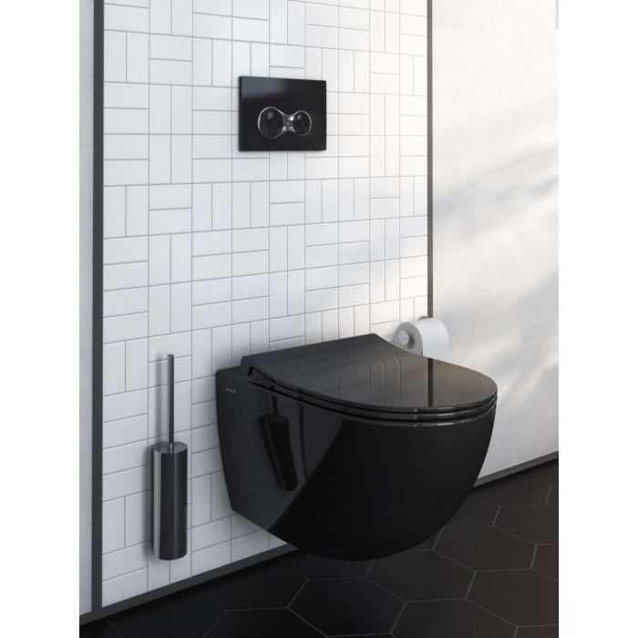 Vitra Sento Wand-Tiefspül-WC 7748B070-0101 36,5x54cm, 3/6 l, ohne Spülrand, schwarz hochglanz
