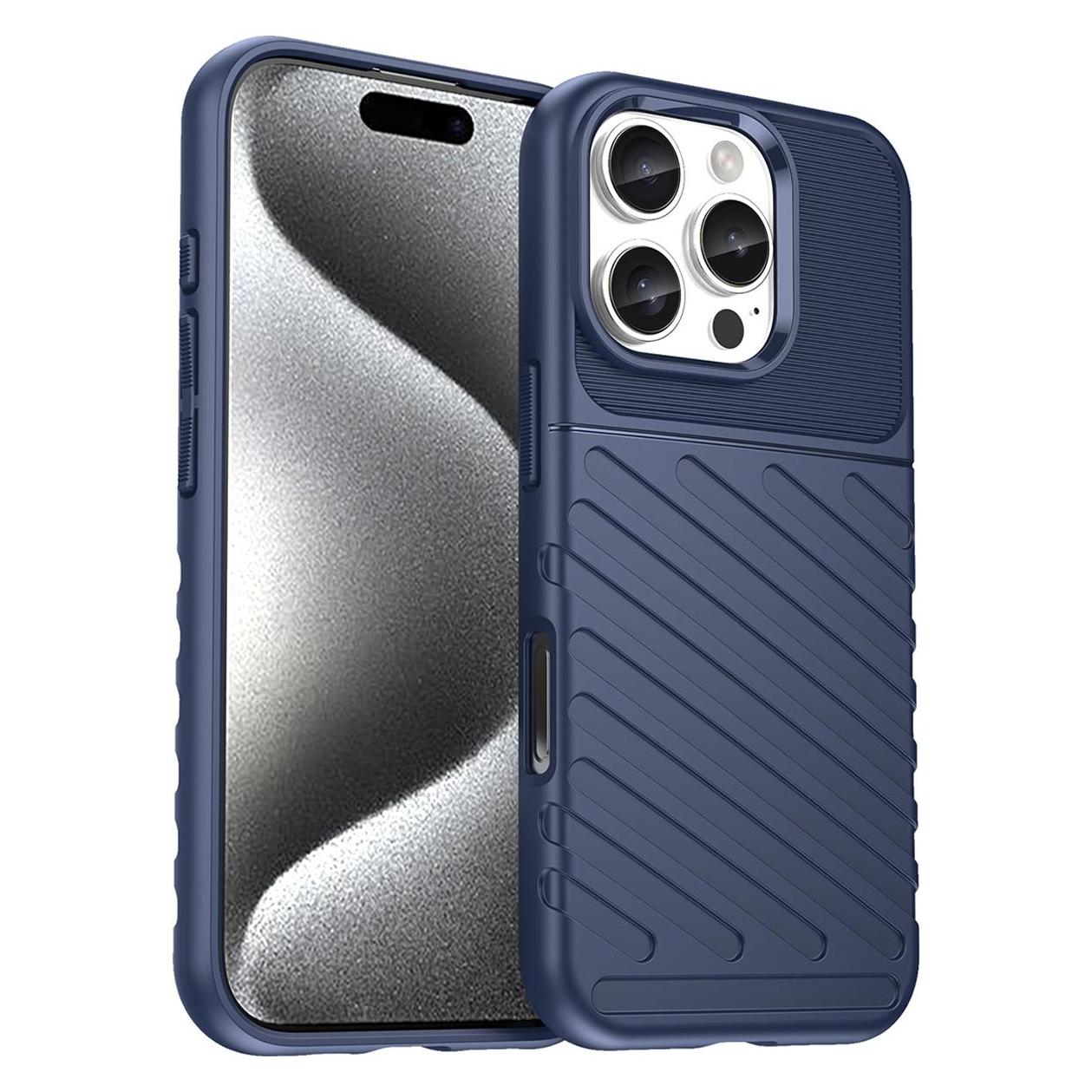 Hurtel Thunder Case for iPhone 16 Pro Silicone Case - Blue (Apple iPhone 16 Pro) (THUNDER CASE IPHONE 16 PRO BLUE)