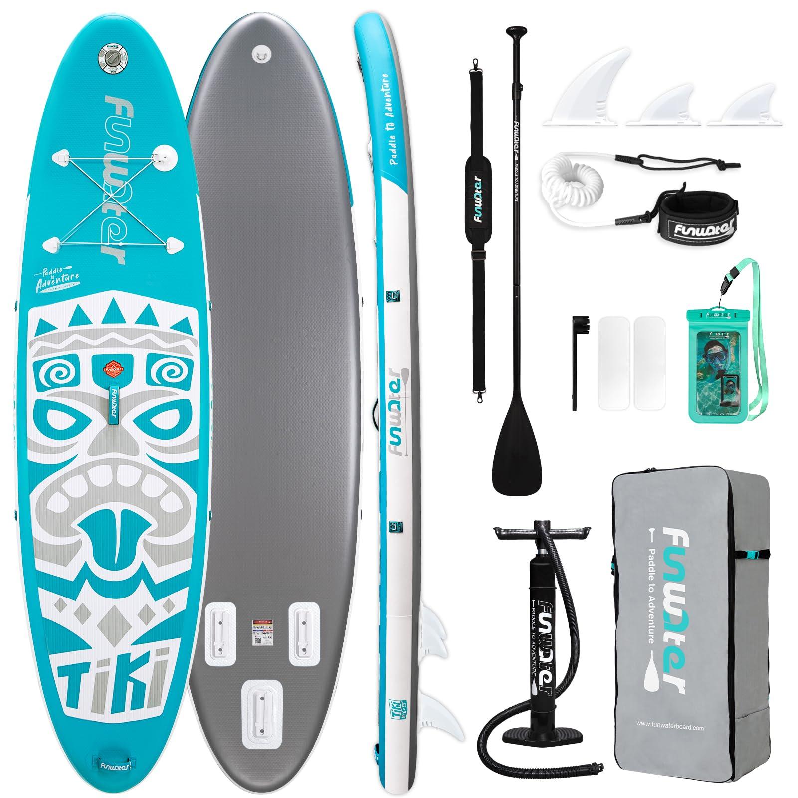 SUP-Board, aufblasbar - Stand-Up-Paddleboard - 10'6" - 11'6" - Für Anfänger - Mit Paddel und Pumpe