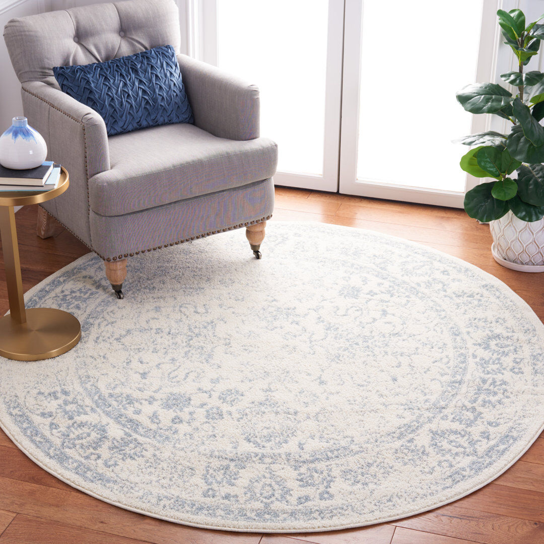 Latitude Vive Stromsburg Area Rug Blue/Ivory Round 182 cm