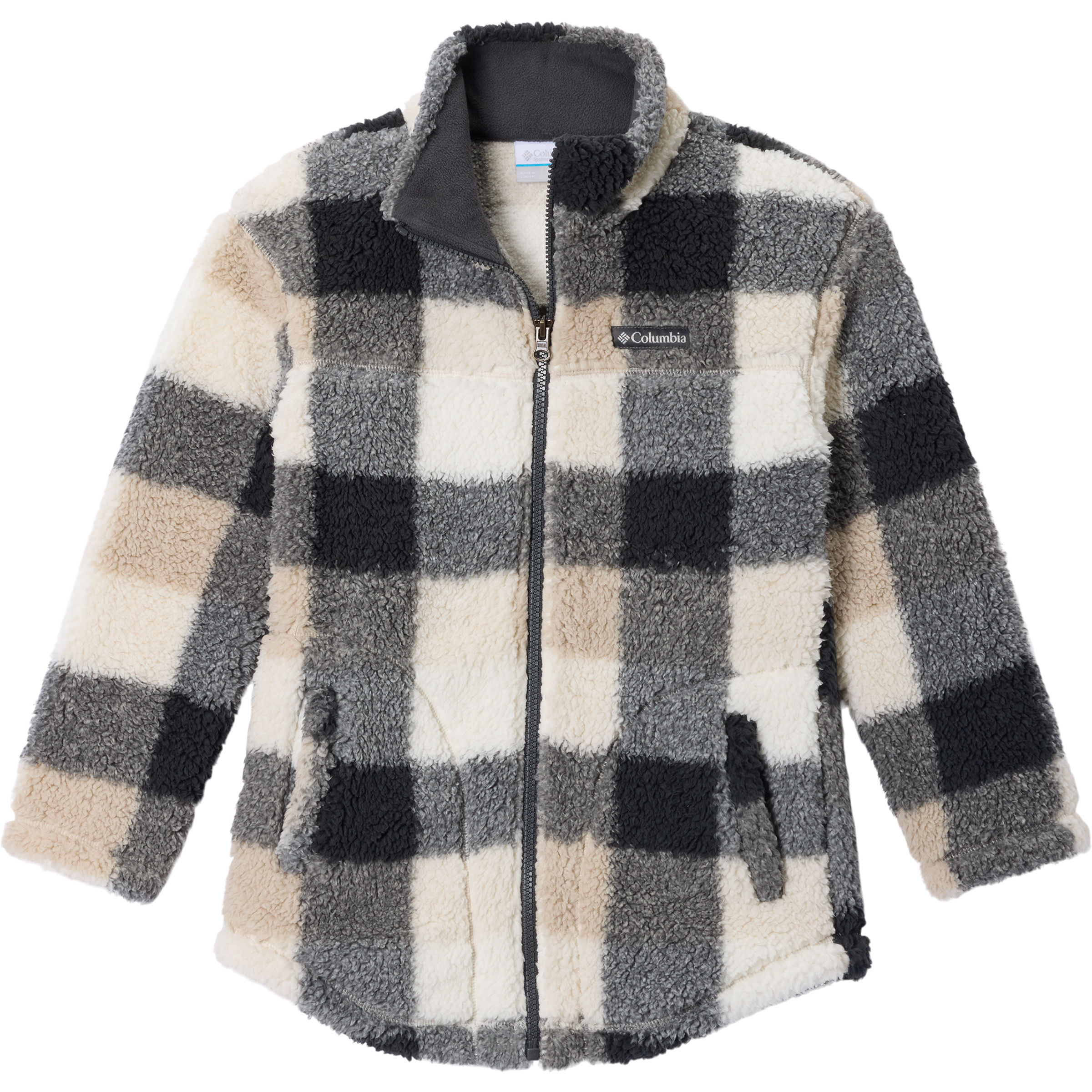 Columbia West Bend Printed Kinder Fleecejacke beige Größe 120 Trekking Atmungsaktiv