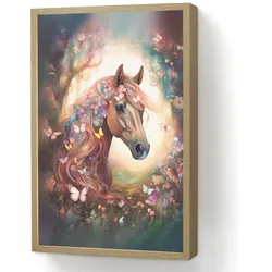 WANDLEUCHTE MIT AKKU Pferd - Natur - Blumen - Schmetterlinge - Wald Beleuchtung 40x60 cm Wandlampe