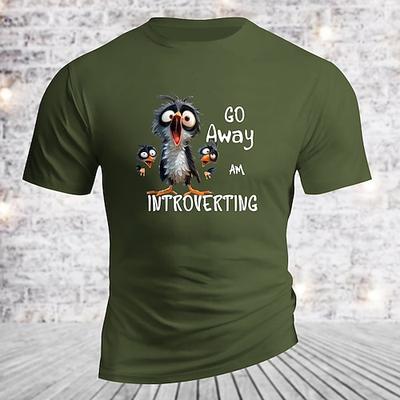Herren T-Shirt Geh weg ich ziehe mich zurück Lustiges Introvertiert Lifestyle Grafik Kurzarm