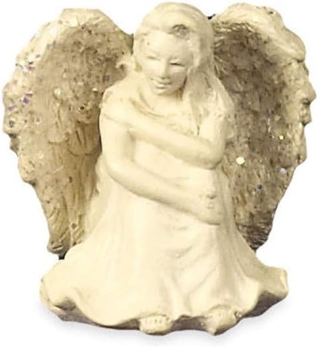 Hoop Engel Beeldje met Hart Patroon - Meerkleurige Spirituele Huisdecoratie - Hoogte: 2,5 cm