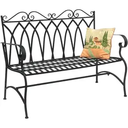 DanDiBo Gartenbank Metall 2 Sitzer Wetterfest Sitzbank Garten Bank Antik 18940 Dunkelbraun Metallbank 120 cm Eisenbank