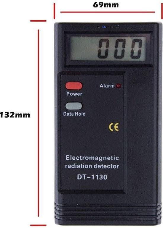 DrPhone DT-1130 Elektromagnetische Stralingsdetector - Zwart - EMF meter en Dosimeter