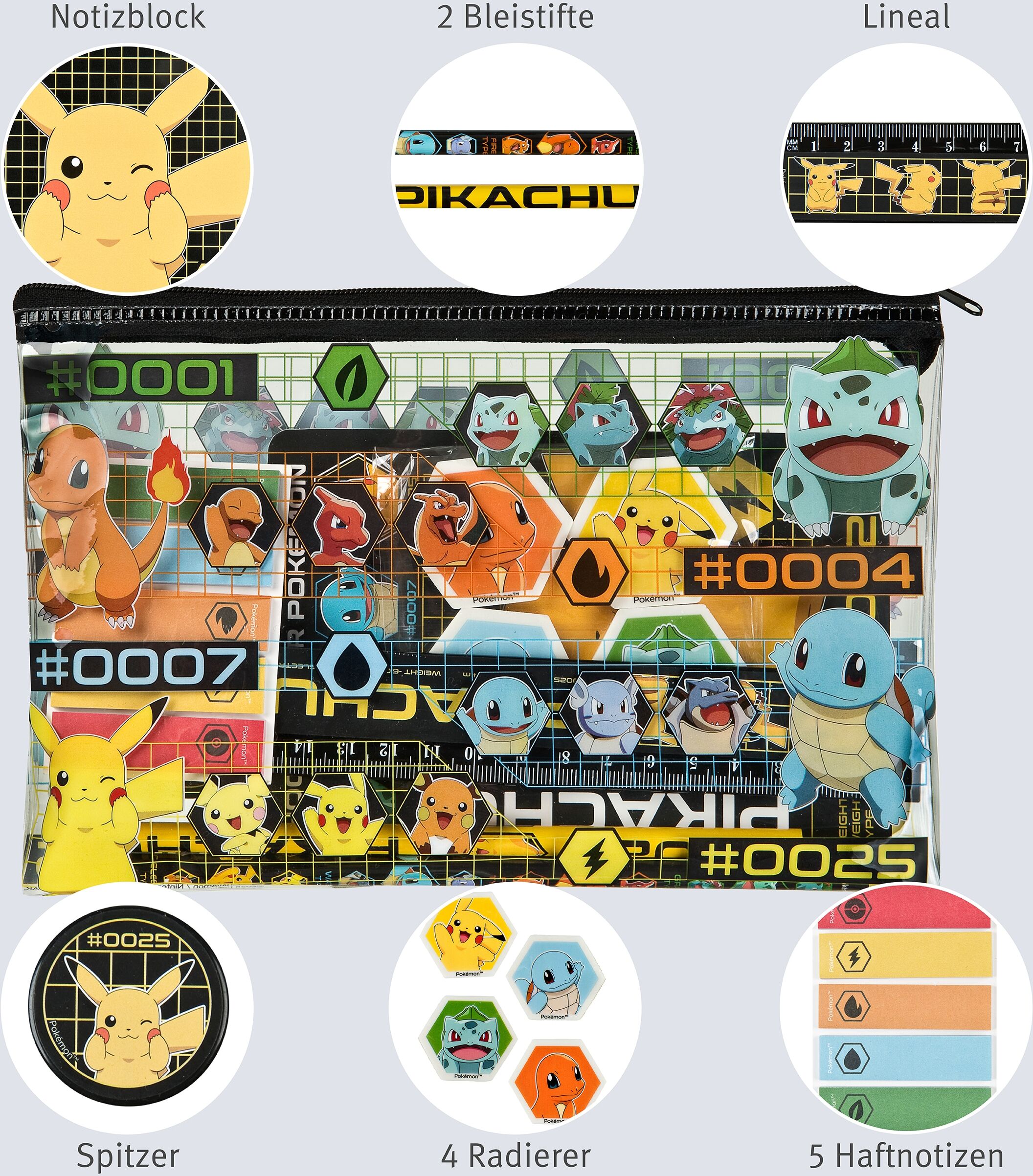Notizbuch UNDERCOVER "Pokémon", Kinder, bunt, Notizbücher Notizbuch, inkl. 4 Kugelschreiber sowie Schreib- und Bastelutensilien bunt Einheitsgröße