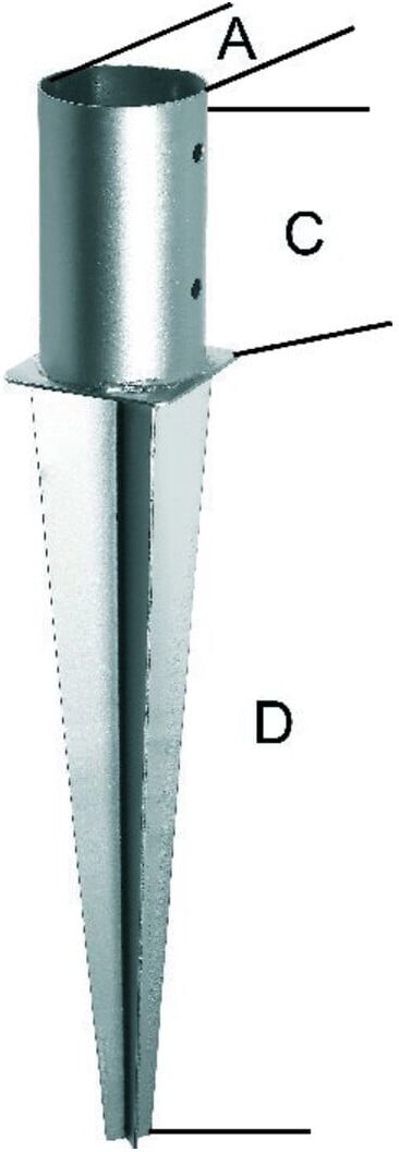 Einschlagbodenhülse tzn 81 f. Rundholz ; E-NORMpro (4317784410373)