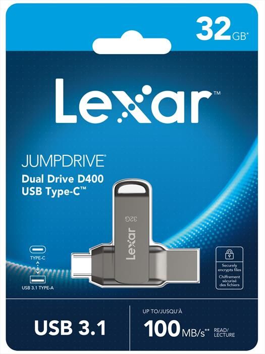 Lexar Jd Dual Drive D400 Usb 3.1 32gb-grigio