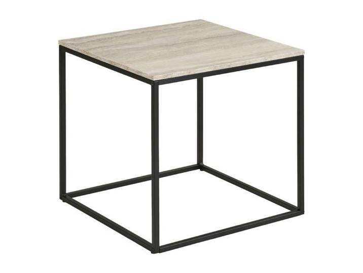 Iris table basse table d'angle décor travertin beige.