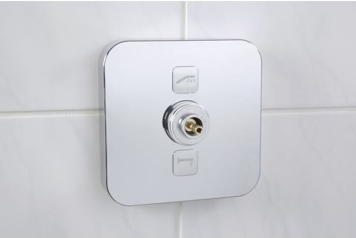 Kludi Push Fertigmontageset 389110538 Unterputz-Brause-Thermostatarmatur, eckig, chrom