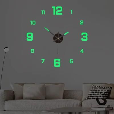 Inspired Finds Luminous Digital Wall Clock Silent DIY 3D Stereo Design For Living Room & Bedroom Decor luminous 40cm
