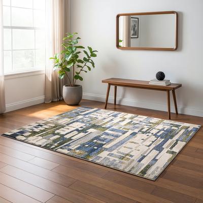 Style Haven Tobias Modern Geometric Blue/ Green Area Rug