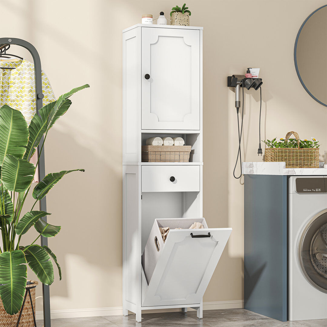 East Urban Home MDF Bathroom Cabinet Natural White