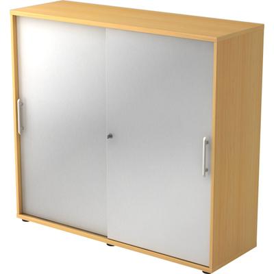 Hammerbacher Schiebetürenschrank Serie 9 3OH BxTxH 120x40x110cm Griff RE Buche/Silber