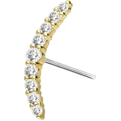14 Karat Gold Aufsatz mit Titan Push Pin MOISSANIT-BOGEN