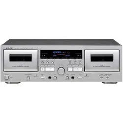 TEAC W-1200-S Double Cassette Deck, HiFi Komponente, Silber