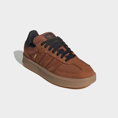 Sneaker ADIDAS ORIGINALS "SAMBA XLG", Herren, Gr. 41, braun (dusky bronze, dusky bronze, gum4), Leder, Textil, Schuhe Sneaker