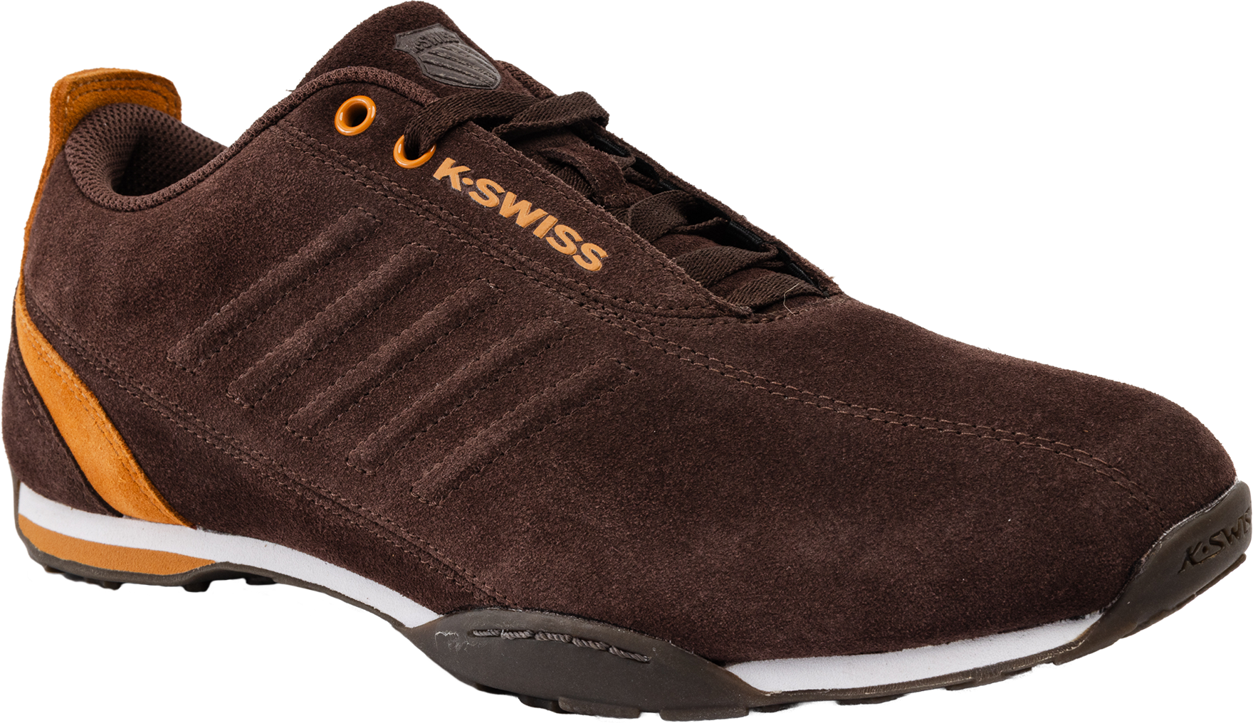 Sneaker K-SWISS "Arvee 2.0 SDE", Herren, Gr. 42, braun (shopping bag, gold flake, gum), Leder, Schuhe Sneaker