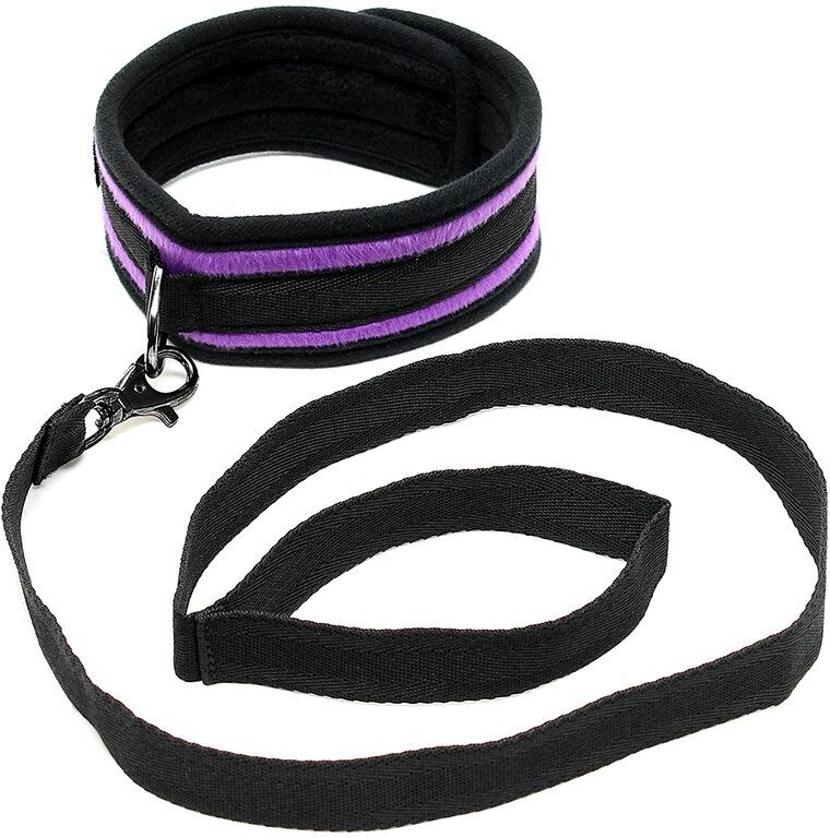 Rimba Collier Laisse Velcro - Noir et Violet