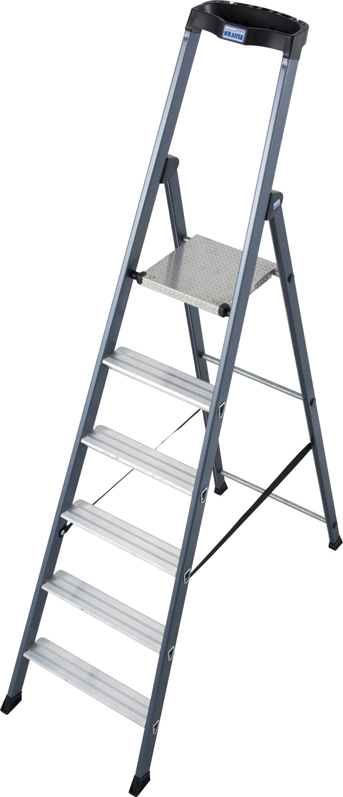 Krause Sepro stalen steigertrap, geanodiseerd, 6 treden