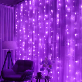 Inspire Curations 8 Mode USB Festoon Curtain Fairy Lights purple 3mx2m 200led