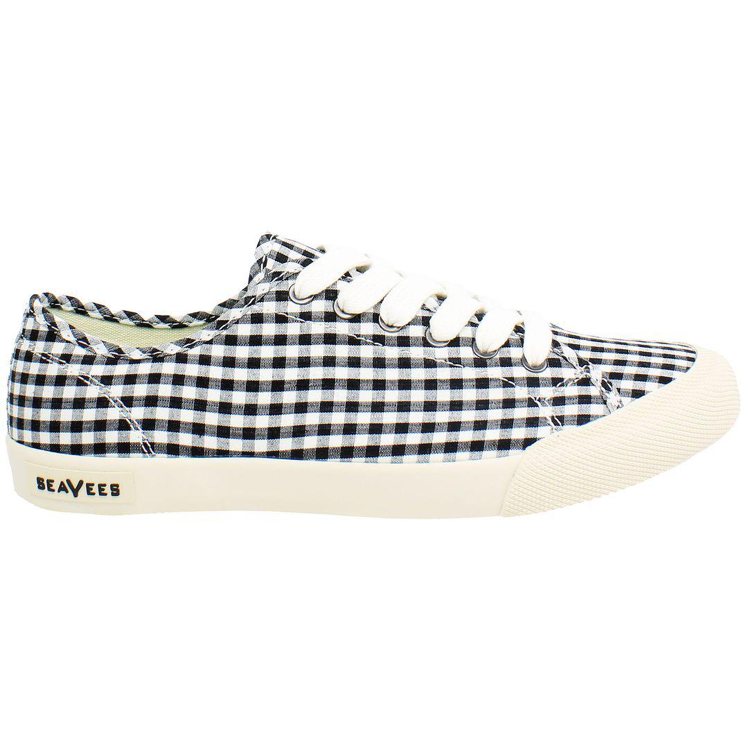 Seavees Monterey Americana Dames Zwart/Wit Plimsolls