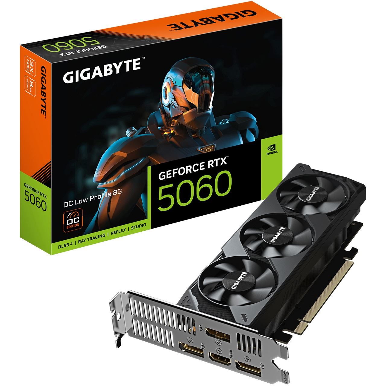 8GB Gigabyte GeForce RTX 5060 OC Low Profile OC 8G Aktiv PCIe 5.0 x16 (x8) (Retail)