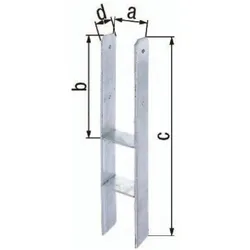 Alberts, Holzverbinder, H-Pfostentrger 121x300x600 mm, feuerverzinkt, 1 Stck (1 Stk.)