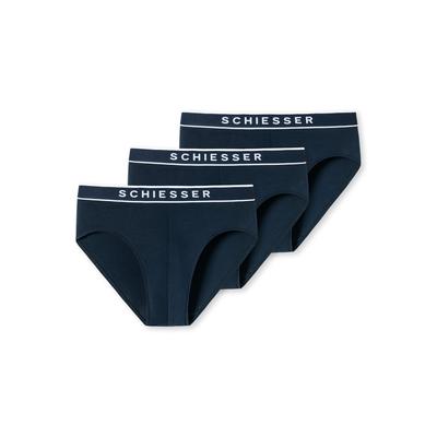Slip SCHIESSER "Slip 3PACK Rio-Slip "95/5" 3er Pack", Herren, Gr. XL, blau, Obermaterial: 95% Baumwolle CO. 5% Elasthan EL., Unterhosen Slip